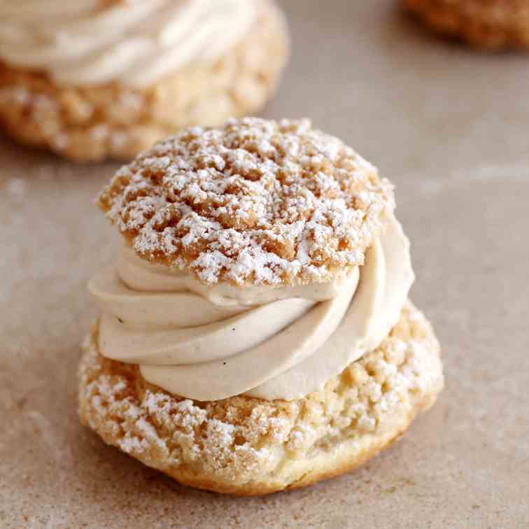 Almond, Chocolate and Coffee Cream Puffs