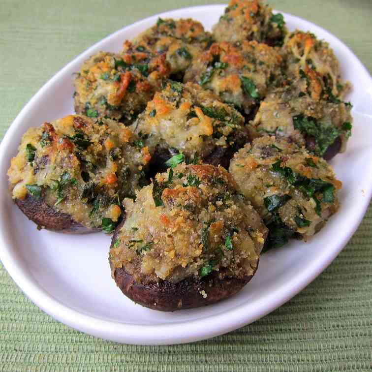 Cheddar Herb Stuffed Mushrooms