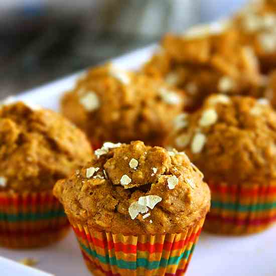 Vegan Healthy Banana Oatmeal Muffins