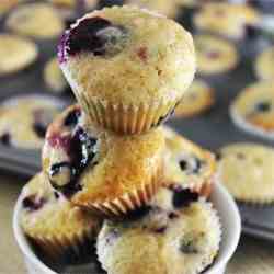Mini Blueberry Muffins With a Lemon Glaze