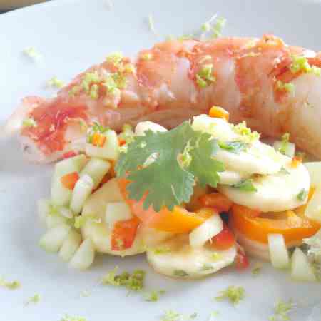 Prawns with Banana Salsa