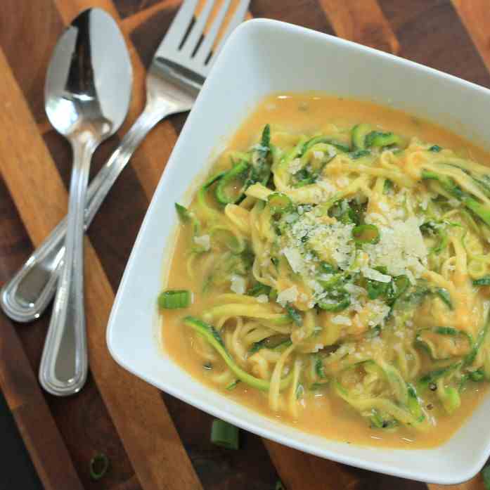 Sweet Potato Alfredo Zucchini Noodles