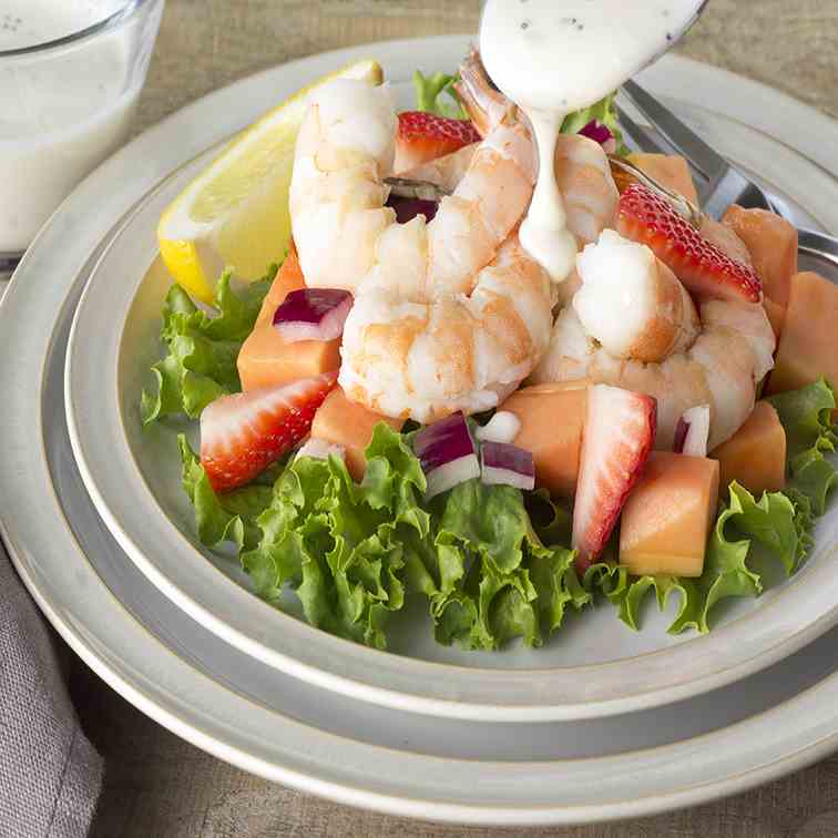 Shrimp Papaya Salad-Greek Yogurt Dressing
