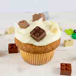 Vanilla Cupcakes with Chocolate Lego
