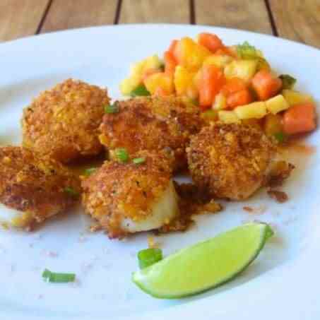 TORTILLA-CRUSTED SCALLOPS