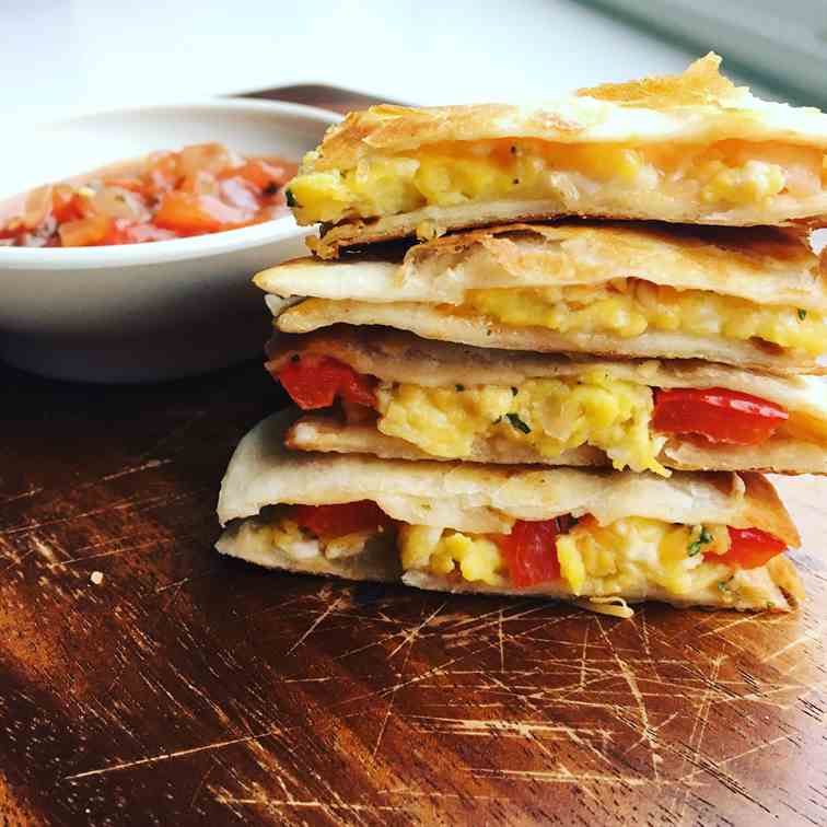 Egg Cheese and Red Pepper Quesadillas