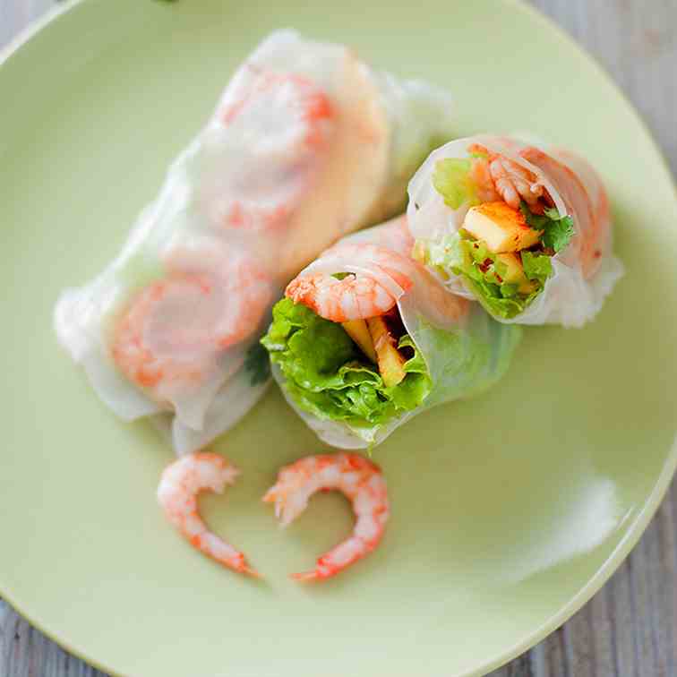 Mango Shrimp Spring Rolls