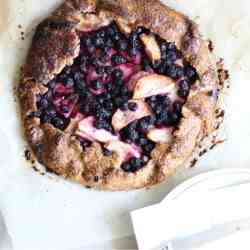 Blueberry, cardamom and apple galette