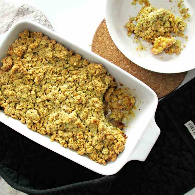 Chai Spiced Custard Apple Crumble