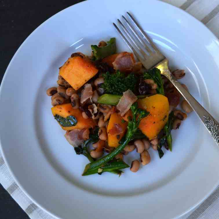 Black Eyed Peas and Butternut Squash Salad