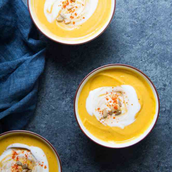 Creamy Carrot - Red Lentil Curry Soup