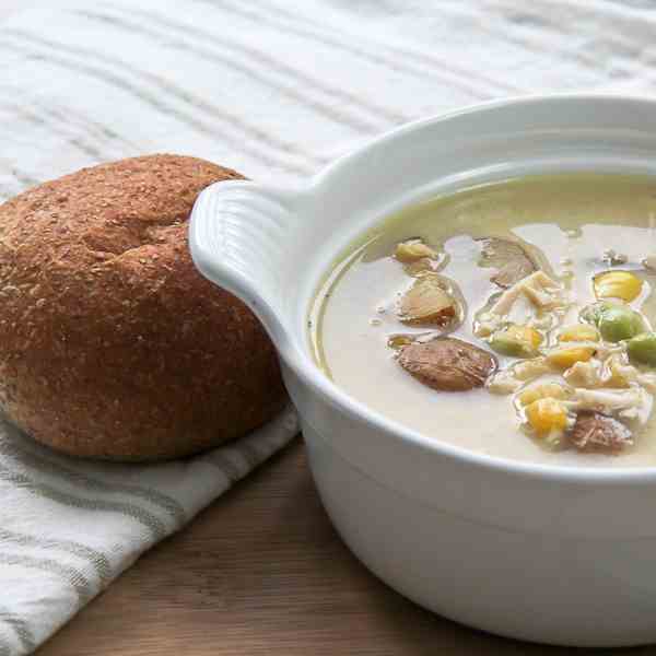 Chicken, Corn & Edamame Chowder