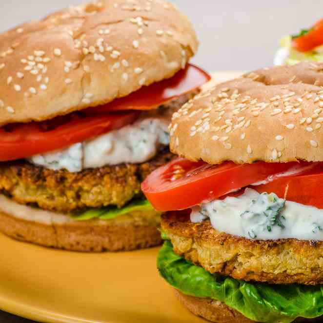 Airfryer Cauliflower Veggie Burger Recipe