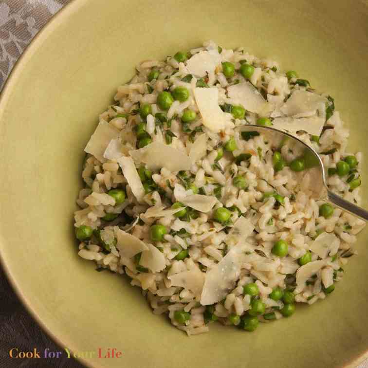 Spring Ramp Risotto with Peas