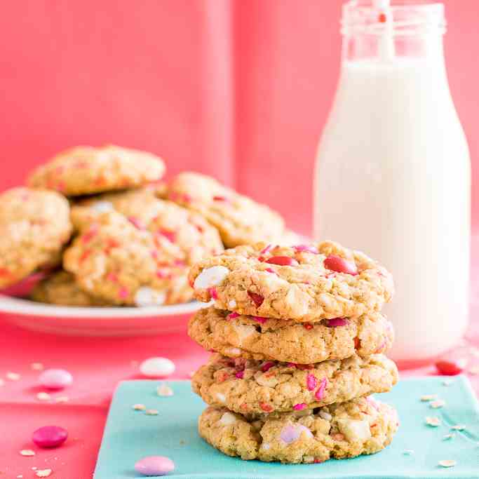 Chewy M-M Oatmeal Cookies