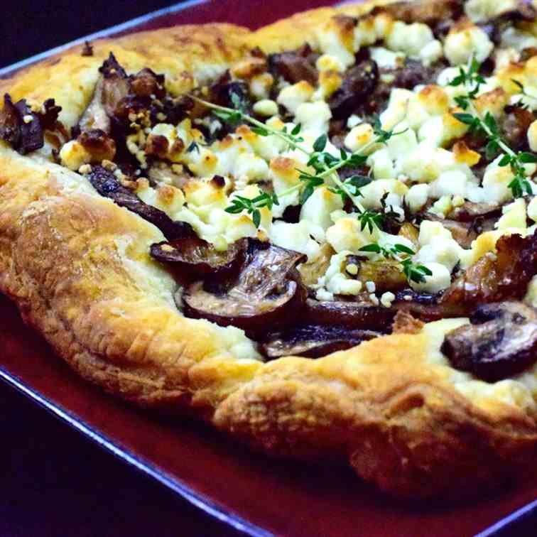 flaky mushroom goat cheese tarts