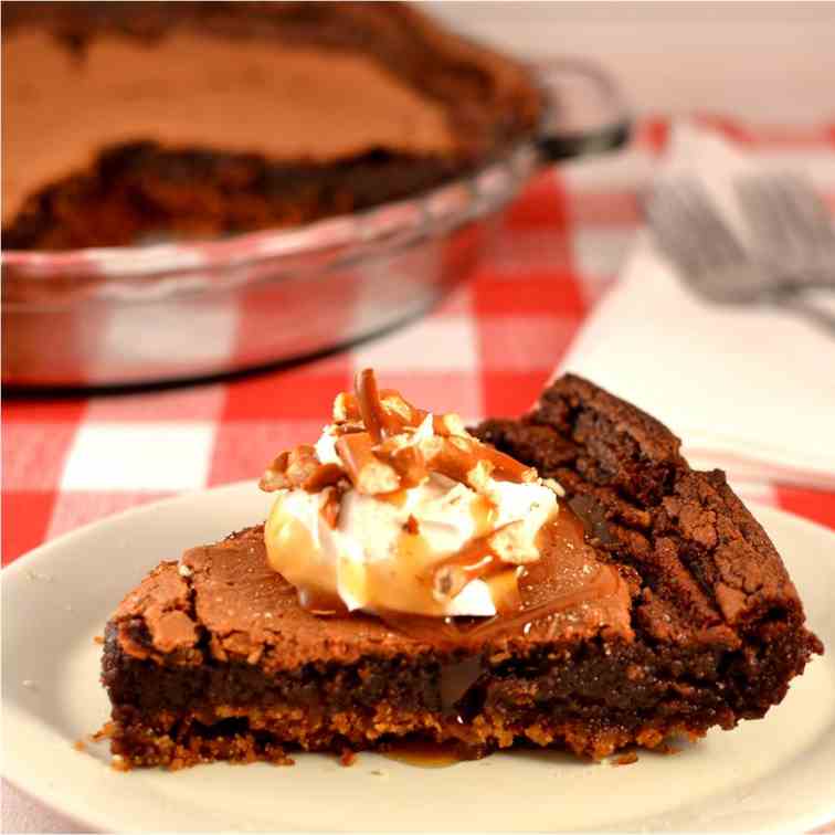 Pretzel Fudge Pie