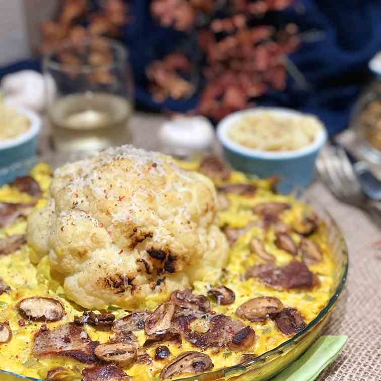 Creamy Cauliflower with pork medallions