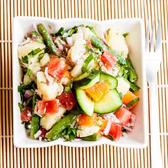 Indian potato salad with green beans