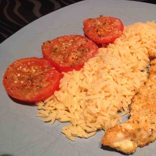 Chicken Parmesan with Herbed Tomatoes