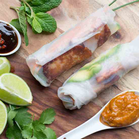 Vegetarian rice paper rolls