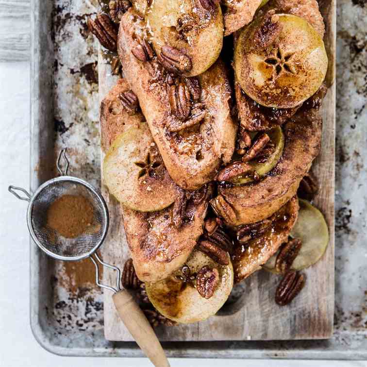 Coconut French Toast with Apples and Pecan
