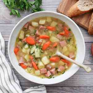 Ham Potato and Leek Soup