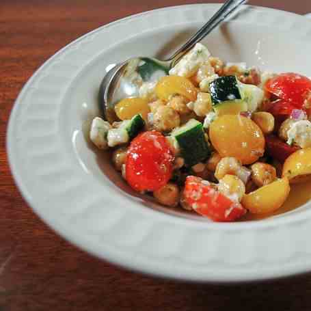 Chopped Salad with Chickpeas and Zucchini