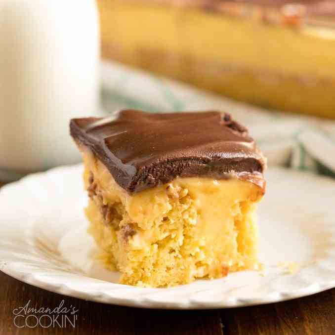 Boston Cream Poke Cake