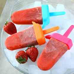 Strawberry Basil Popsicles