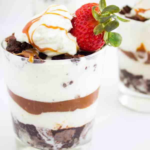 Salted Caramel Brownie Ice Cream Parfait