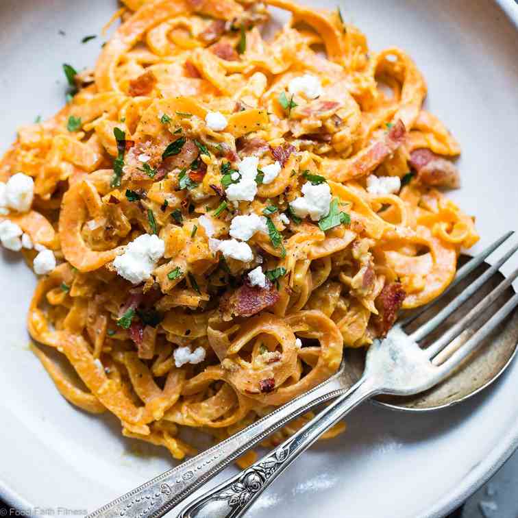 Sweet Potato Noodle Carbonara