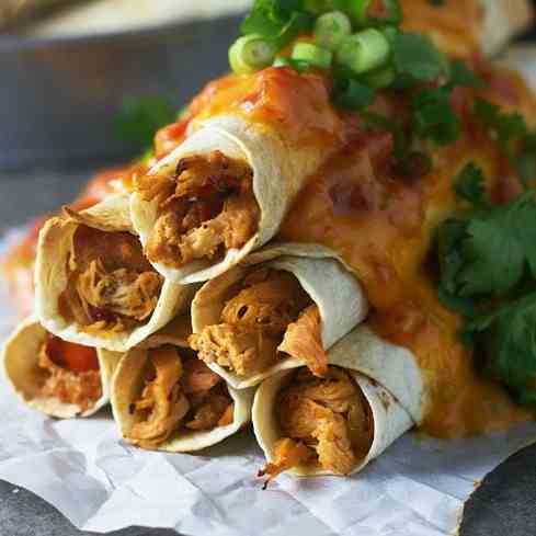 cheesy spicy chicken flautas