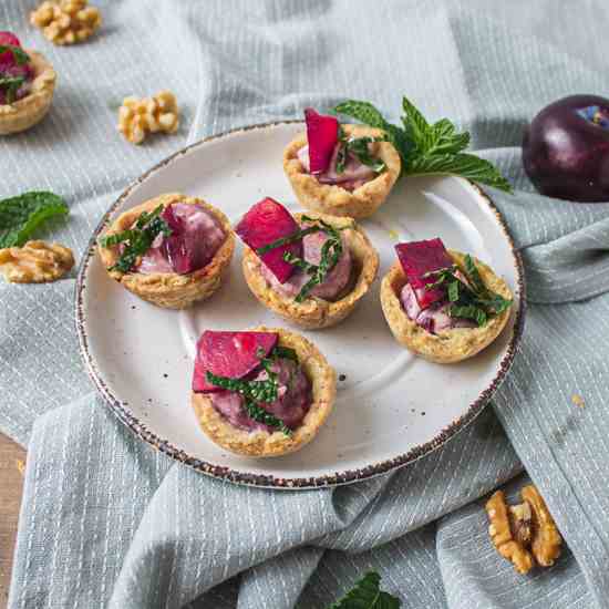 Savory Plum and Goat Cheese Tarts