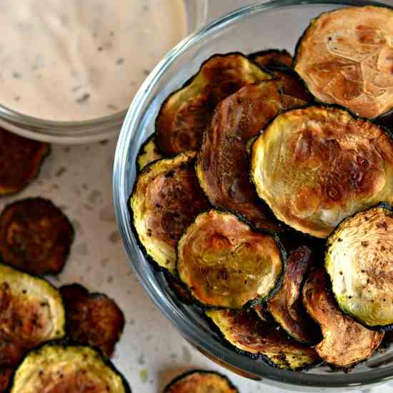 Baked Zucchini Chips Keto Friendly