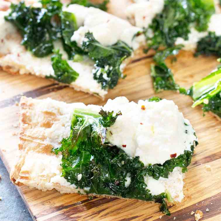 Grilled Lemon Kale Ricotta Flatbread