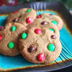 Molasses Cookies with Gingerbread M&Ms