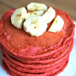 Red Velvet Banana Pancakes