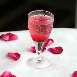 Sparkling rose syrup drink