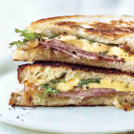 Kale and Caramelized Onion Grilled Cheese