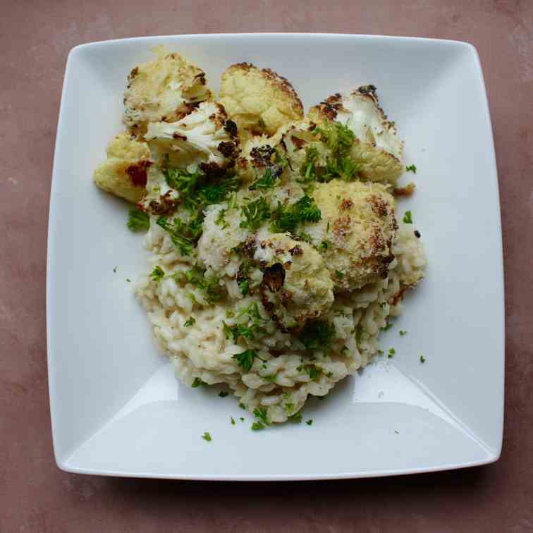 Lemon Risotto with Parmesan Cauliflower