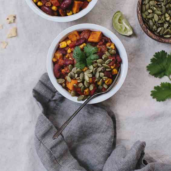 Spicy Vegan Chocolate Chili