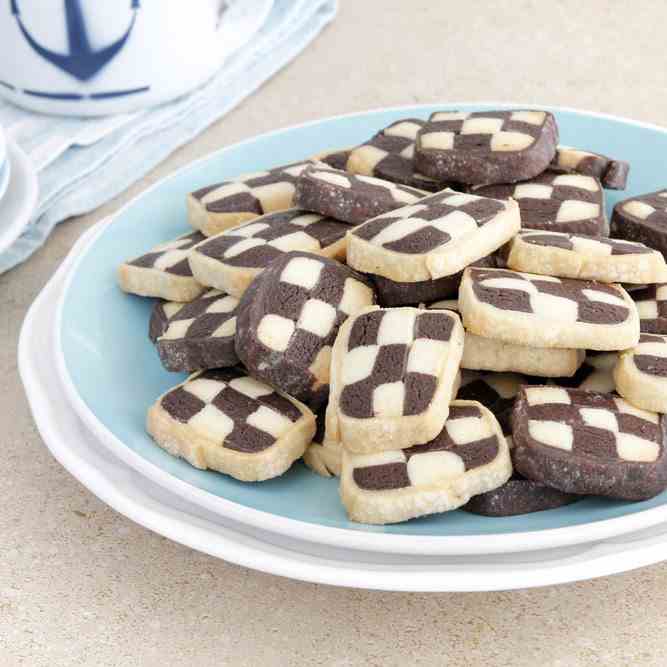Black and White Chess Cookies