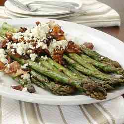 Roasted Asparagus with Bacon & Feta Cheese