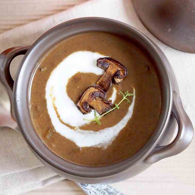 Boozy mushroom soup