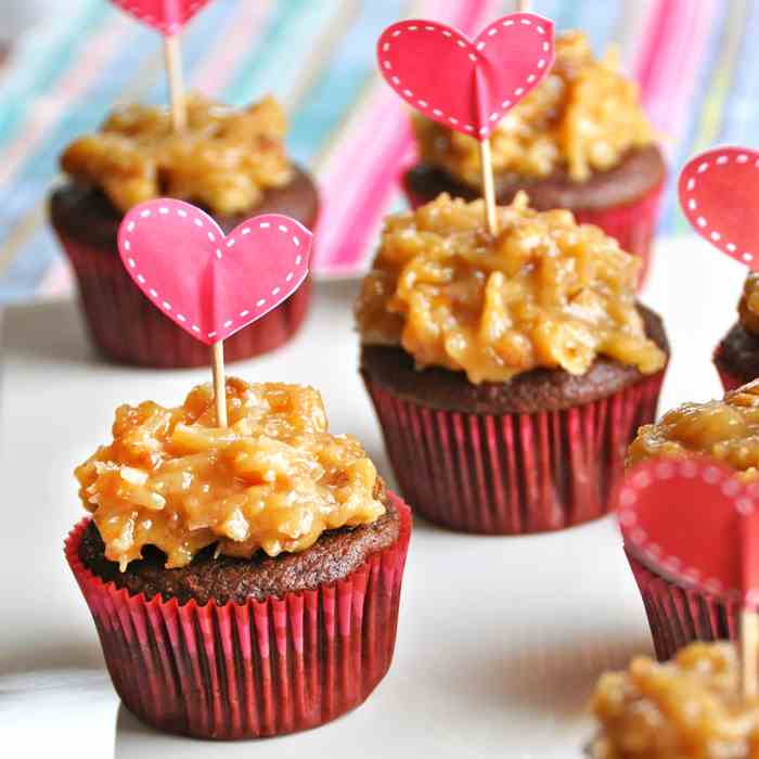 German Chocolate Cupcakes