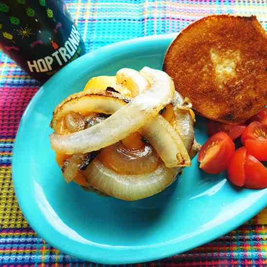 Cast Iron Onion Burgers