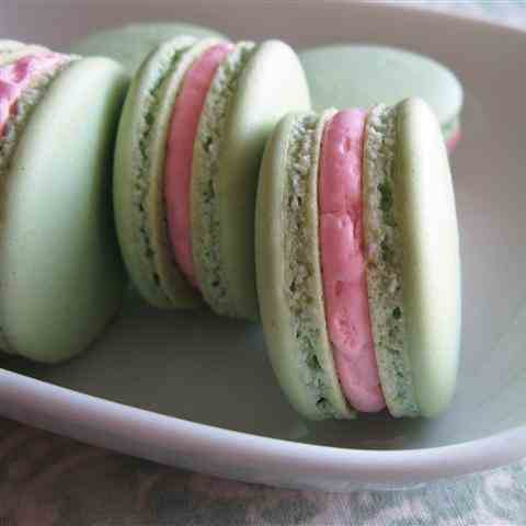 Pistachio Macarons with Rose Buttercream