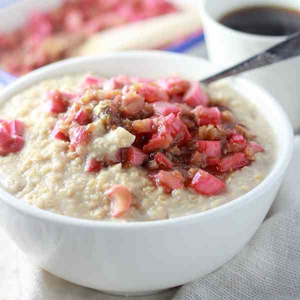 Orange & Basil Rhubarb Oatmeal