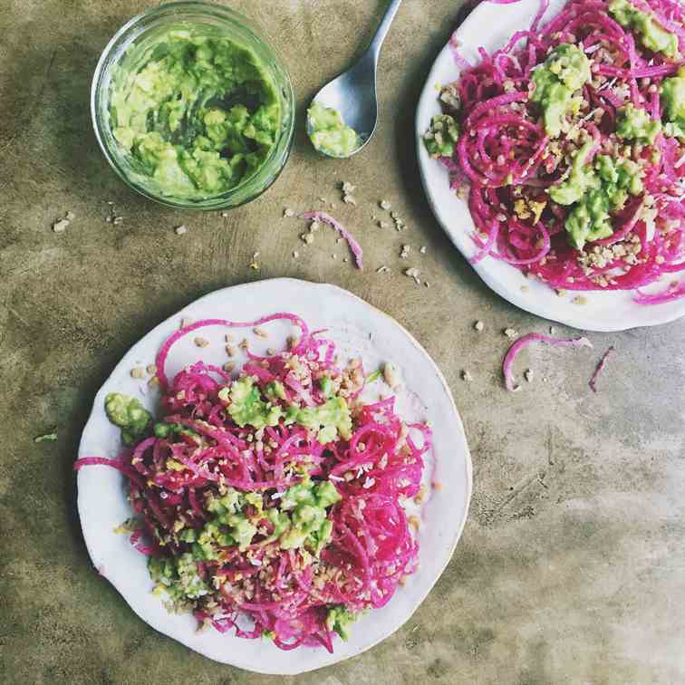 Lemon Coconut and Radish Noodle Salad